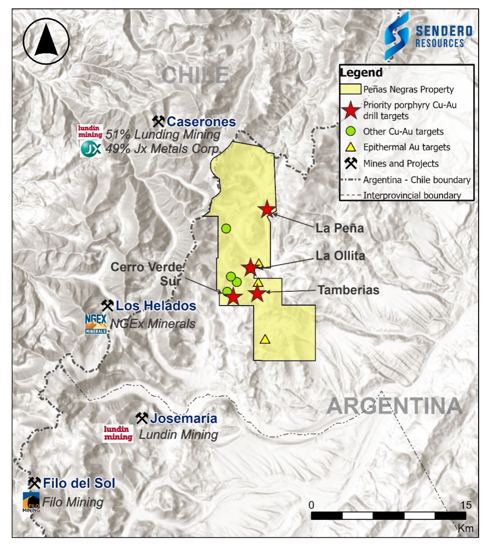 Peñas Negras Project Targets and Vicuña Belt Deposits